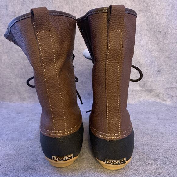 Sporto Duck Boots Women’s Size 8 Daphne Style Leather Upper Faux Fur Waterproof - Picture 4 of 10